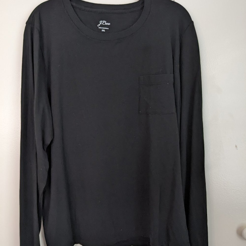 JCrew Essential Pocket Longsleeve Tee black XXL